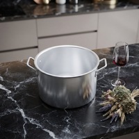 Lot de 7 casseroles classiques professionnelles en aluminium pour cuisson, soupes, vapeur et ragoûts – Légères et durables