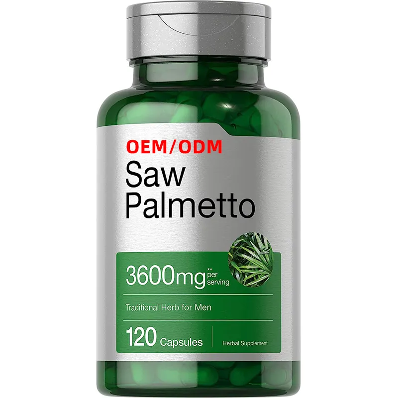 Saw Palmetto chiết xuất 120 viên nang không biến đổi gen và gluten miễn phí công thức từ Saw Palmetto Berries