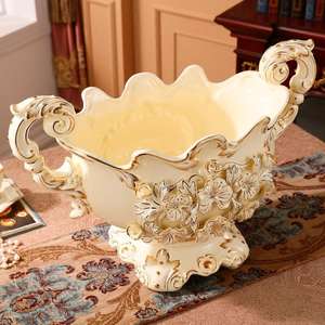 Florero de piso dorado contemporáneo Cerámica Sala de estar de lujo Decoración de la boda - Product Image 4