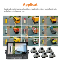 Sistema de Visión Panorámica de 360 Grados, Cámara de Reversa Impermeable para Retroexcavadora, Excavadora, Motoniveladora, Cargadora de Ruedas, Grúa, Camión, Autobús