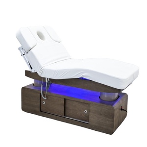 Table de massage de luxe KISEN pour salon de beauté et spa, lit de clinique moderne à 4 moteurs avec commande au pied et LED en option - Product Image 1