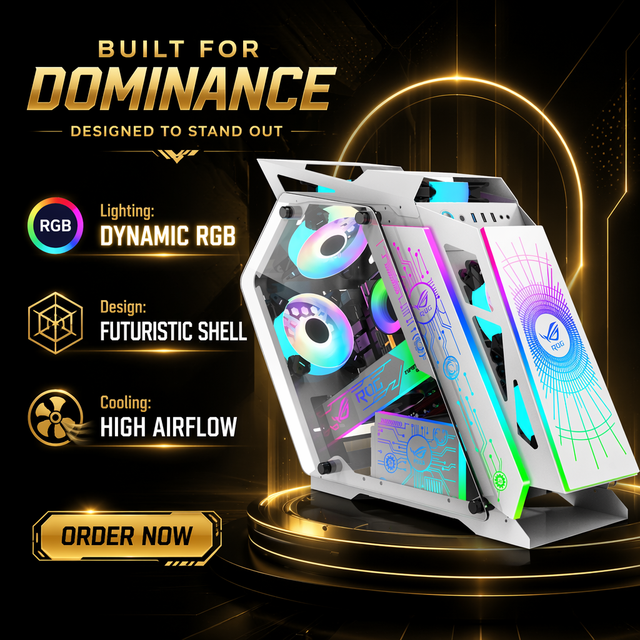 Custom Mid Tower Gamer Desktop Computer Case ATX RGB PC Cabinet LED Panel Tempered Glass Plastic Material MicroATX OEM Logo 300
