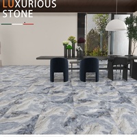 Carreaux de céramique de luxe à texture pierre dorée fluide 600x600mm, polis haute brillance, antidérapants pour sols de KTV, bars et clubs