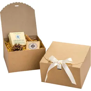 Großhandel Faltbare Luxus-Geschenkboxen mit Band für Hochzeitsgeschenke Brautjungfern-Antragsbox für Präsente Kraftpapier-Geschenkboxen - Product Image 1