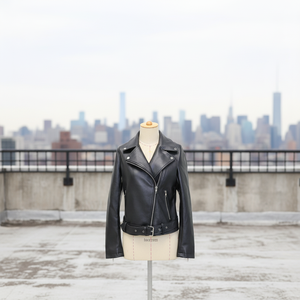 Veste en cuir PU pour <span class=keywords><strong>femme</strong></span>, vêtement d'extérieur, personnalisé, noir, moto, automne, <span class=keywords><strong>hiver</strong></span>, <span class=keywords><strong>2022</strong></span>, 2023 - Product Image 4
