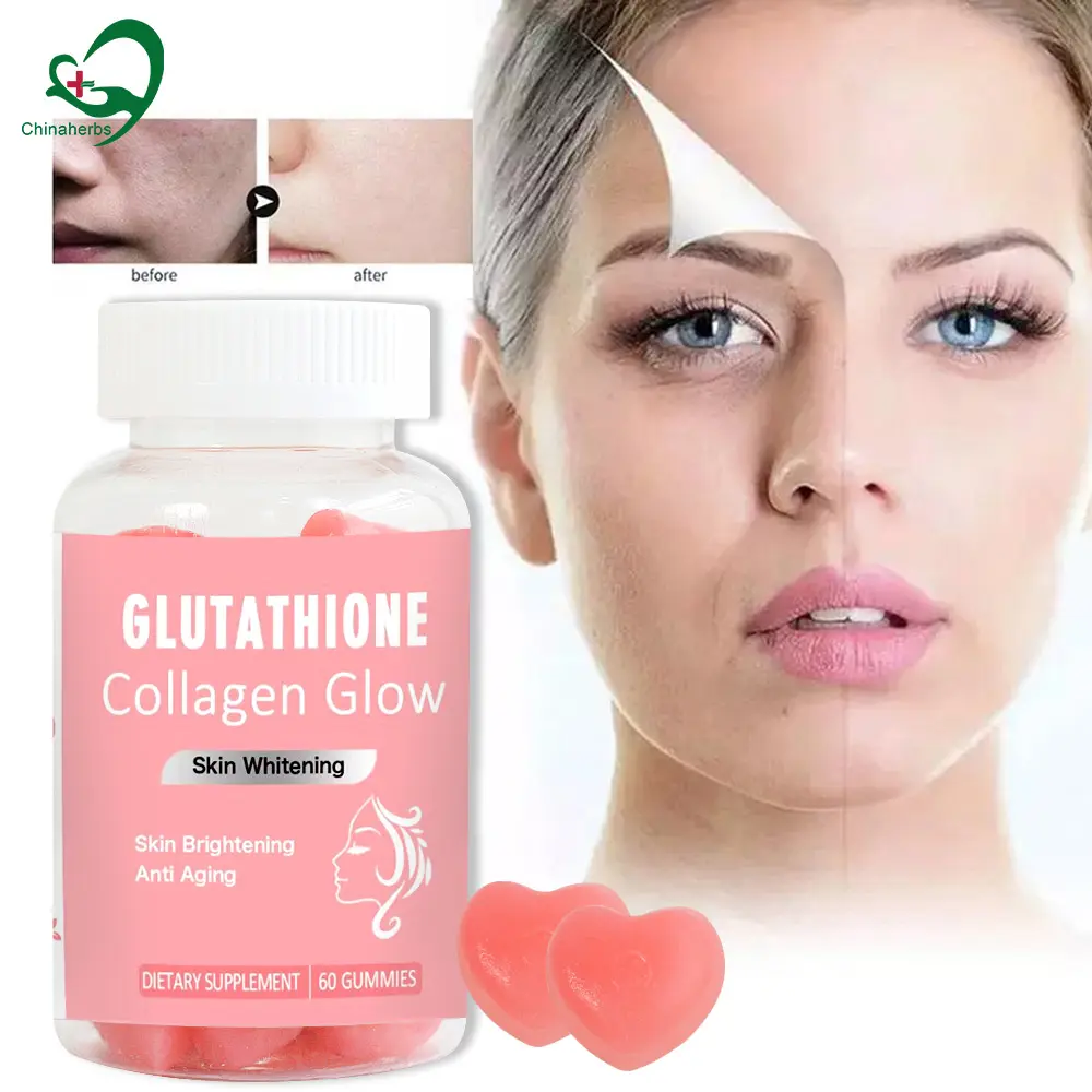 Gommes au glutathion naturelles Chinaherbs avec effets de blanchiment de la peau et vitamines pures Effets antioxydants Gommes au collagène