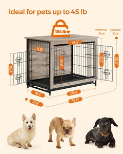 Feandrea <strong>Large</strong> Crate House Wooden <strong>Dog</strong> <strong>Kennels</strong> for <strong>Dog</strong> Heavy Duty Cage Indoor <strong>Dog</strong> Crate Furniture - Product Image 5