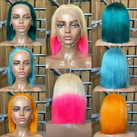 Wig Bob Rambut Manusia Lace Front 13*4 10 inci, Rambut Asli 200% Lace Front Wig untuk Grosir, Wig Rambut Manusia Alami Brazil 100%