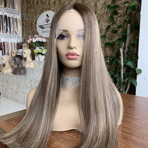 Gratis Pengiriman Wig Renda Depan Pirang Kepang Panjang dengan Akar Gelap - Product Image 3