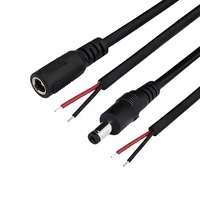 Cable de Extensión de Alimentación de Cobre Puro Engrosado con Conector DC Macho-Hembra y Cables Macho y Hembra 5521/25 mm Sin Aislamiento