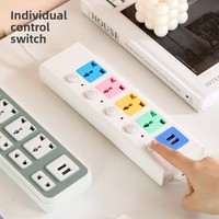Prise de courant universelle 10A avec interrupteur électrique, 4 prises et 2 ports USB Type-C, rallonge multiprise pour la maison et le bureau