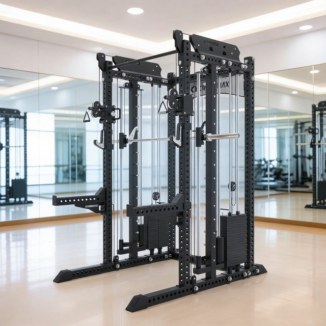 Commercial Integrated Power Cage Home Use Multi-Functional Smith Machine Trainer Gantry Frame OEM Bench Press Squat Rack Steel