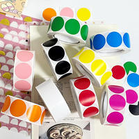 Rouleau d'étiquettes en papier enduit de points colorés Autocollant d'étanchéité rond Classification Étiquettes vierges Autocollants