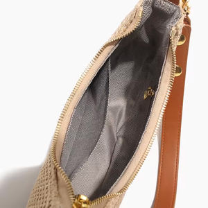 Bolso de Paja para Mujer, Bolso de Mano Tejido a Mano de Media Luna, Bolso de Hombro - Product Image 5