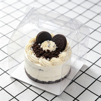 Boîte en plastique PET entièrement transparente pour gâteaux et sushis, avec poignée, anti-rayures, recyclable, épaisseur 0,3 mm, personnalisable, emballage alimentaire pour la pâtisserie