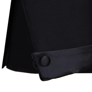 Abiti da uomo neri su misura 2 pezzi <span class=keywords><strong>smoking</strong></span> con risvolto in raso doppio petto Costume da festa nuziale Homme Groom Boutuque <span class=keywords><strong>abito</strong></span> da uomo - Product Image 3