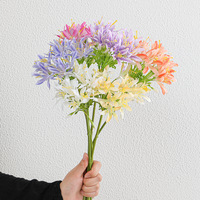 Fleurs artificielles de niche pour photographie de mariage, aménagement paysager, décoration intérieure, ornements, Agapanthus africain, fleur artificielle unique