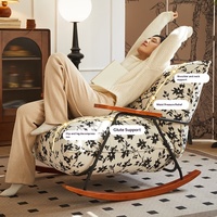 Fauteuil inclinable de style rétro en peinture à l'encre, fauteuil à bascule de luxe léger, démontable, pour la sieste, fauteuil individuel à usage domestique