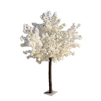 Grand arbre artificiel de cerisier en fleurs, fait main, avec feuilles en soie, sur pied, pour mariages, décoration intérieure, arbre à vœux