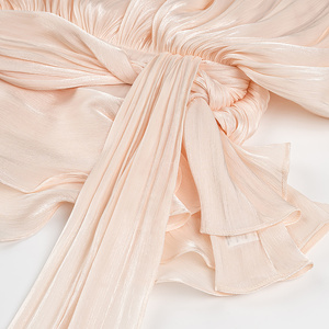 TAOP&ZA 2025 Completo Donna Stile Vintage Europeo Americano con Pantaloncini e Abito Plissettato con Nastro Vestibilità Regolare 100% Poliestere 2453 - Product Image 5