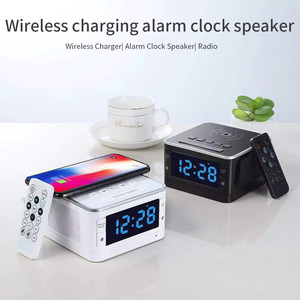 ลำโพงนาฬิกาปลุกไร้สายพกพา Cyboris T8 พร้อมรีโมทคอนโทรล, นาฬิกาปลุกวิทยุ FM ชาร์จไร้สาย ลำโพงอัจฉริยะสำหรับบ้าน - Product Image 2