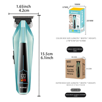 Tondeuse à barbe professionnelle sans fil Kemei Km-1366 avec batterie Li-ion 2000 mAh, certifiée CE, 7500 tr/min, lame en céramique de métallurgie des poudres