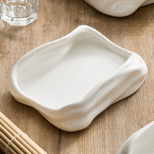 Rock Customized White Porcelain Noodle Soup Salad Bowls Sustainable European Design Style Food Serving Dinnerware Set Dessert - Product Image 4