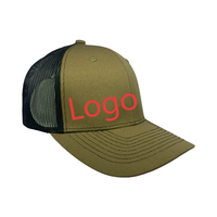 Casquettes de baseball ajustées personnalisées avec patch brodé 3D en polyester, casquette de camionneur camouflage en toile maillée pour l'extérieur