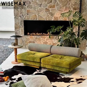 WISEMAX FURNITURE Sofá modular de pana de lujo ligero italiano Sofá seccional combinado de tela de terciopelo moderno para sala de estar - Product Image 2