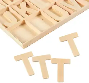 Lettere di legno 104 Pezzo di Legno Del Mestiere Lettere con Vassoio di Stoccaggio Set per La Decorazione Domestica Bambini Che Imparano Giocattolo