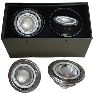 Bề mặt được gắn GU10 G53 <span class=keywords><strong>COB</strong></span> <span class=keywords><strong>LED</strong></span> AR111 E27 vuông đôi đầu Downlight lịch thi đấu - Product Image 1