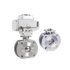COVNA Motorized Valves Stainless Steel Wafer Italy Thin Electric Ball Valve 2 Way Straight Through Flow Path Electric Valve