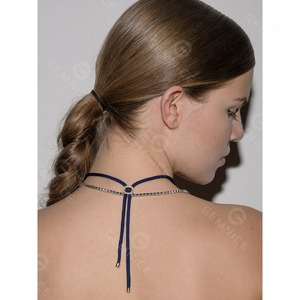 Collier en paracorde Gemnel <span class=keywords><strong>Yves</strong></span> avec moissanite et saphir de laboratoire, réglable, pour femmes et hommes, bijou délicat - Product Image 6