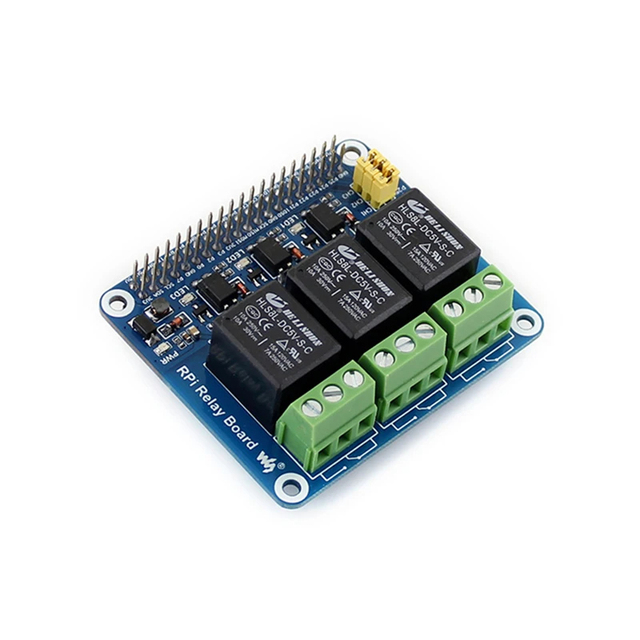 3 Channel Relay Module Expansion Board 3 Way Relay Controls GPIO-interface Module for Raspberry Pi 5 / 4B / 3B+ in Smart Home