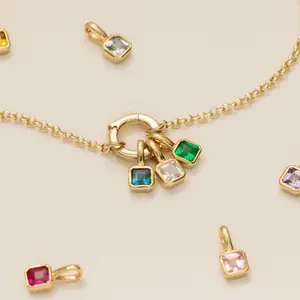 <span class=keywords><strong>Stock</strong></span> disponible collar de piedra natal personalizado de acero inoxidable sin níquel collar de piedra natal de moda joyería - Product Image 1