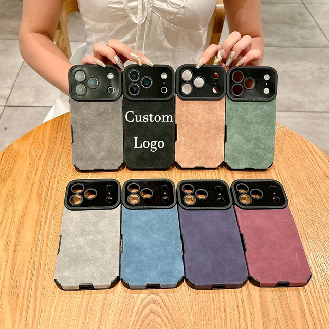 Luxury Leather Lambskin Shockproof Phone Case for iPhone 18 17 16 Pro Max Air 15 14 13 12 11 Pro XS Max X XR 7 8 SE2 Matte Cover