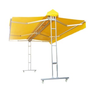 Haute qualité <span class=keywords><strong>manuel</strong></span> <span class=keywords><strong>Double</strong></span> taille bras incurvé Type tissu décoratif extérieur balcon toile auvent rétractable - Product Image 5