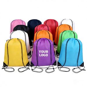 Sac à dos imperméable pas cher en promotion, sacs de sport à cordon en polyester 210D, sac à cordon avec logo personnalisé - Product Image 1