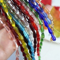 Perles de cristal facettées en forme de goutte d'eau 4x9mm pour la fabrication de bracelets, perles de verre DIY, vente en gros d'usine