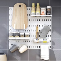 Ensemble de Rangement Mural Unique en Acier Inoxydable pour Ustensiles de Cuisine, Organisateur d'Étagère, Supports à Vaisselle, Plats et Épices