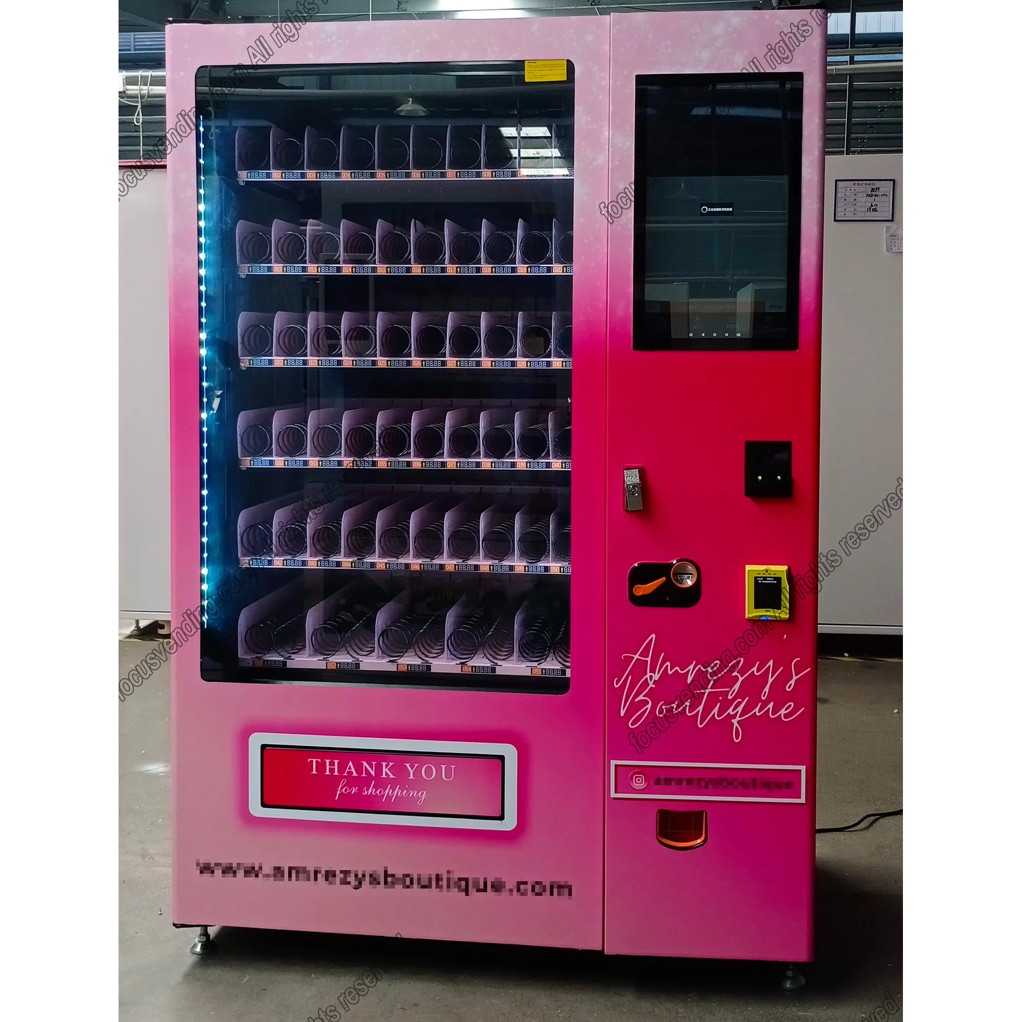 Distributeur automatique à vis sans suspension, machine à vendre contrôlée par la température