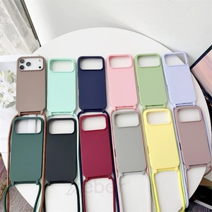 Étui de téléphone en silicone avec cordon tour de cou et bandoulière pour iPhone 17 16 Pro Max 17Air - Product Image 1