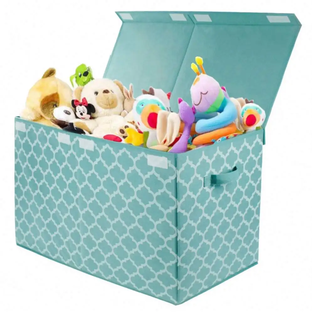 Caixa de armazenamento com compartimento, recipiente de cubo de cesta, tecido ecológico, caixa de armazenamento com tampa dupla