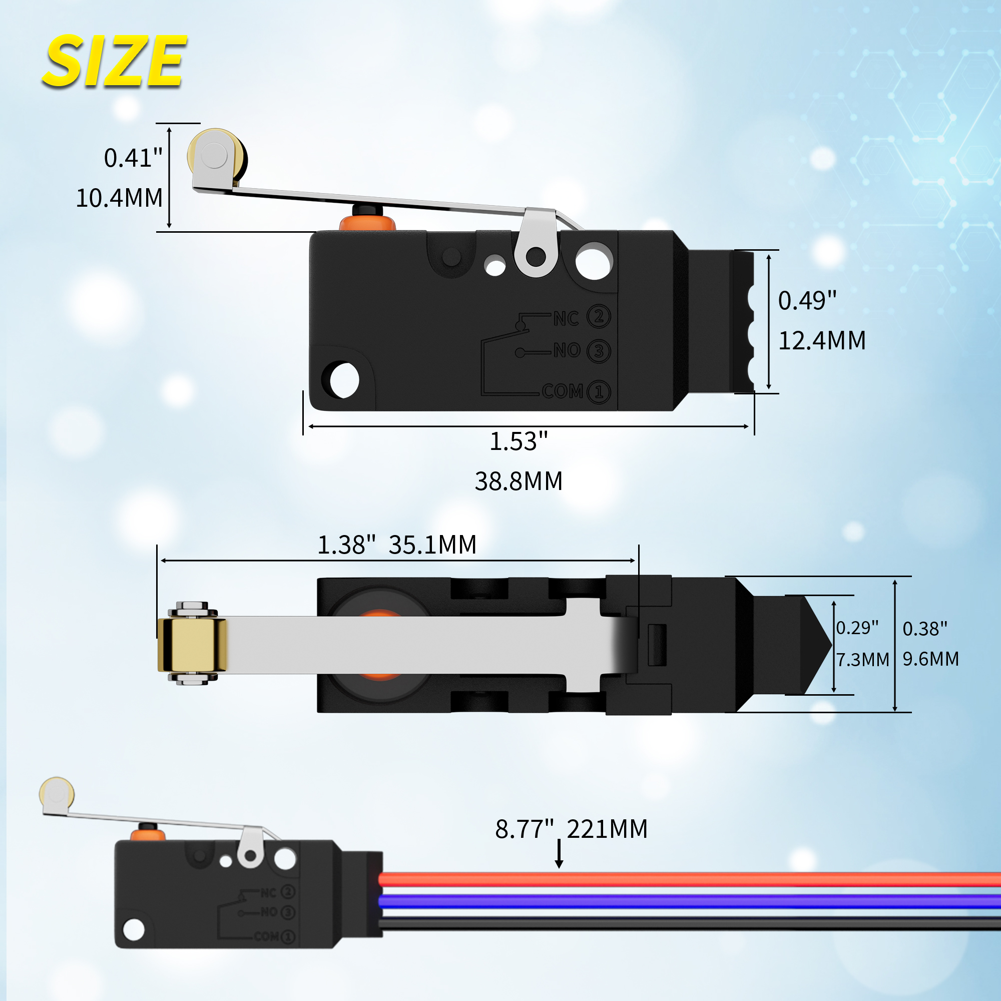 40 Pièces Micro-interrupteur Fin De Course SPDT - 125V AC 2A, 3 Broches - Levier Long Charnière - Pour Appareils électroniques