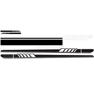 5 pegatinas para coche, franjas laterales, calcomanías para carrocería, cubierta de capó, espejo retrovisor, accesorios deportivos de carreras para Toyota, BMW, Audi - Product Image 5