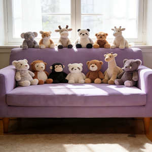 ตุ๊กตาสัตว์ขนฟูขนาด 8 นิ้ว ขายดี ของเล่นตุ๊กตาขนนุ่ม สั่งทำโลโก้ได้ ตุ๊กตาสัตว์แบบกำหนดเอง ดีไซน์น่ารัก ของเล่นตุ๊กตาพลัช - Product Image 1