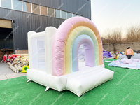 Mini château gonflable 10x10 pieds pour mariage, fête, trampoline, arc-en-ciel, pour tout-petits, moonwalk