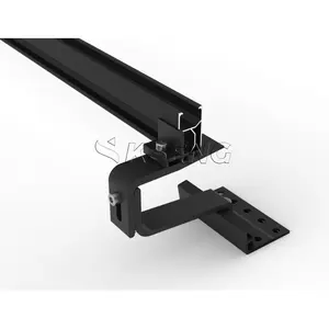 Zwart Aluminium Zonnedak Haak Oplossing Frame Pv Module Dakpan Montagesysteem Voor Zonnepaneel Montagebeugel