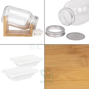 Bandejas <span class=keywords><strong>de</strong></span> cerámica Sprout Glass Set Kit <span class=keywords><strong>de</strong></span> germinación <span class=keywords><strong>de</strong></span> bambú Tapa <span class=keywords><strong>de</strong></span> tamiz <span class=keywords><strong>de</strong></span> acero inoxidable Estante <span class=keywords><strong>de</strong></span> drenaje - Product Image 4