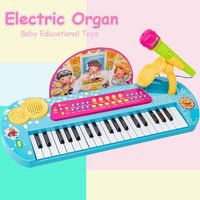 Instruments de musique Microphone de jeu pour enfants Jouets 37 touches Clavier électrique Piano Orgue électrique pour débutants